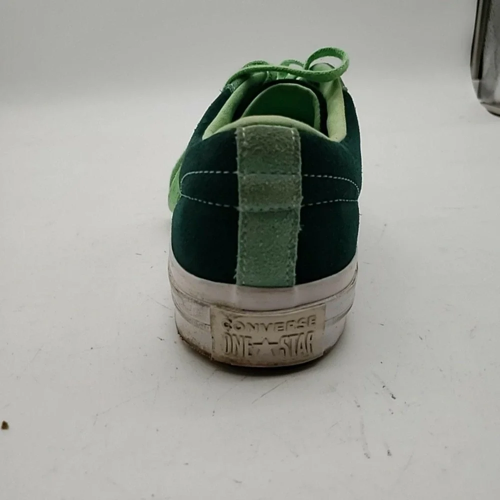 Converse One Star Shoes Mens Size 12 Green Leather Low Top Lace Up Sneakers - Picture 14 of 16